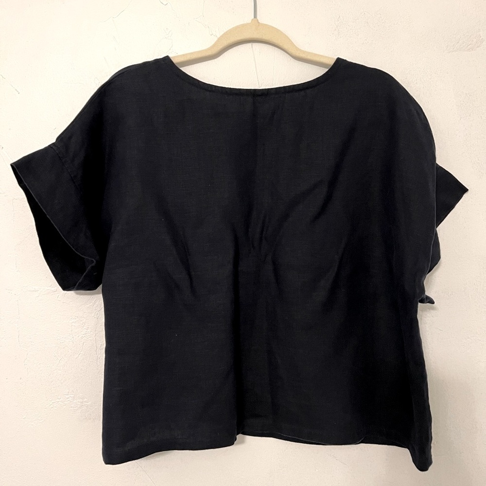 Elizabeth Suzann Navy Linen Georgia Top